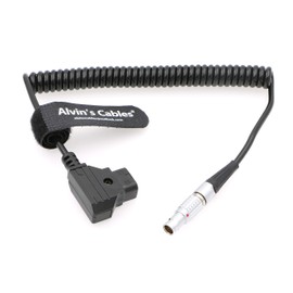 Alvin's Cables 2 Pin Male 0B to D Tap Power Coiled Cable for Teradek Bond