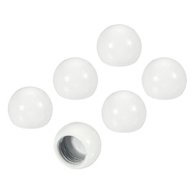 MECCANIXITY M10 Lamp Finial Cap Knob, 15mm Dia. Female Nuts Lamp Decoration Accessories for Lamp Harp Top Lampshade Holder, White, Pack of 6