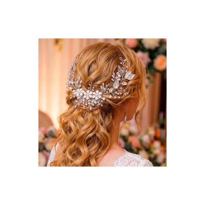 Unicra Flores de novia para el pelo de la boda