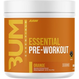 RAW Essential Pre-Workout Powder (Orange) - Chris Bumstead Sports Nutrition Supplement for Men & Women - Preworkout Energy Powder with Caffeine, L-Citrulline, L-Tyrosine, & Beta Alanine Blend