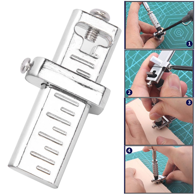 Silver Leather Border Cutter Manual Leather Craft Carving Positioning Swivel