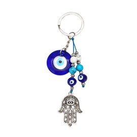 FADBBW Evil Eye Keychains Blue Glass Lucky Eyeball Keychains-Unique Decorative Charm for Bags & Keys (FBEV1-Keychain-08)