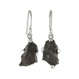 Starborn Rohstein Elite Shungite Earrings in 925 Sterling Silver, Gemstone Sterling Silver, Elite Shungite