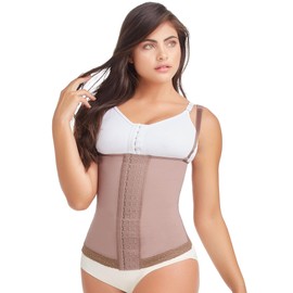 DELIE Fajas Colombianas for Women Waist Cincher Powernet Vest Medium Cocoa-optic