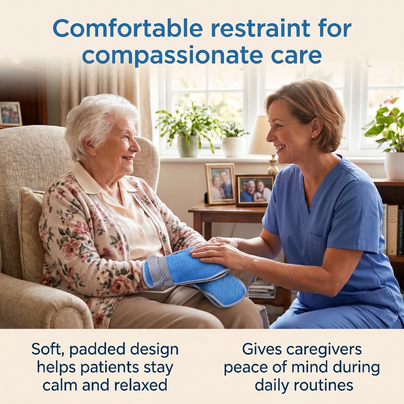 ENLUNTRA 2 Pack Dementia Hand Restraint Gloves for Elderly, Washable