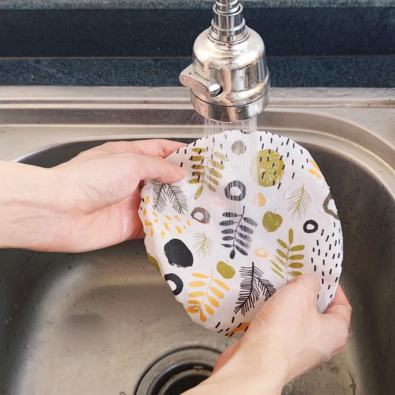 5 Pieces Beeswax Bowl Covers Reusable Beeswax Food Wrap Stretch
