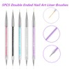 FULINJOY 5 Pcs Nail Art Liner Brushes, Dual-ended Nail Art
