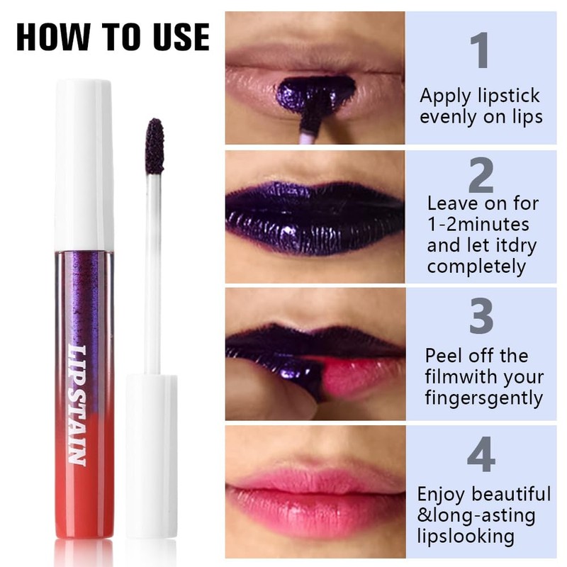 evpct Lip Tains Peel off, Peel off Lip Liner Tattoo