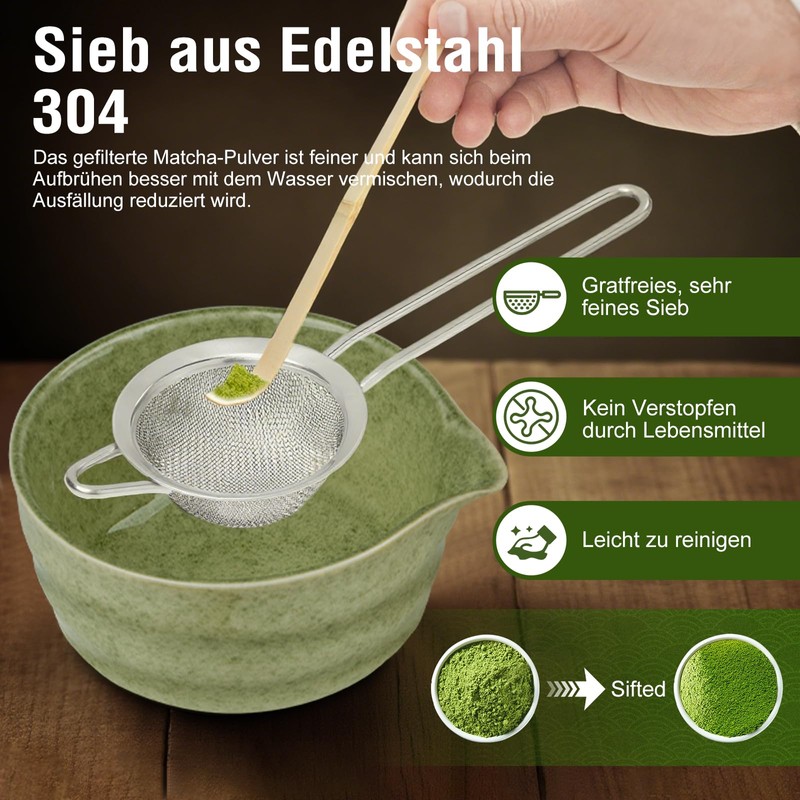 Matcha Set, Includes Matcha Bowl, Matcha Bamboo Tea Whisk, Whisk