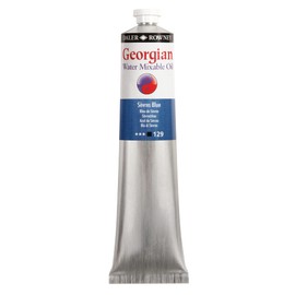 Daler Rowney Georgian Water Mixable Oil Paint Sevres Blue 200ml Tube - Art Paints for Canvas Paper and More - Oil Painting Supplies for Artists and Students - Artist Oil Paint for Any Skill Set