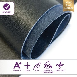 Material de piel de cordero azul oscuro auténtico: sábanas de piel genuino para manualidades, costura, fabricación de joyas y proyectos de piel personalizados (azul oscuro, 20 x 25 cm)