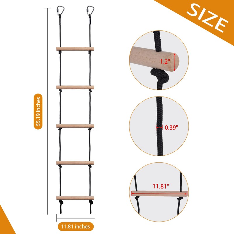 ChengFu Swing Rope Ladder, Kids Climbing Rope Ladder, Hanging Rope