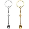 Rosojodg Silver Mini Crown Spoon Keychain, Key Ring Christmas Kitchen