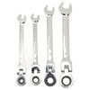 Flex Head Ratcheting Combination Wrench Set Chrome Vanadium Steel Quick