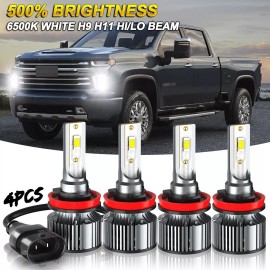 CHUSYYRAY For 2022 2023 Silverado 1500 2500 WT Custom Trail Boss 6500K LED Headlight Bulbs