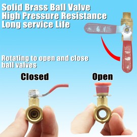 Qolekog 1/4 inch NPT Brass Ball Valve Kit Air Compressor Shut Off Valve With Brass Hex Nipple 1/4" x 1/4"FNPT And 1/4"MNPT Air Plug Fitting 3 Part Unit