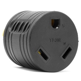 WEN GNA030, NEMA L5-30P Twist-Lock Power Plug to TT-30R Ready Outlet 120V 30-Amp 3600-Watt Generator to RV Adapter, Black