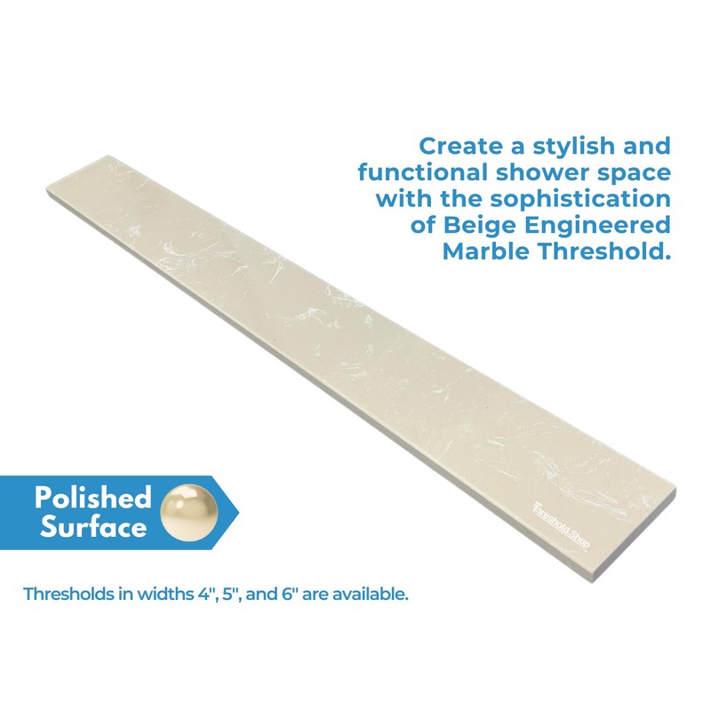 Threshold.Shop Custom Size | Beige Engineered Marble Threshold | Shower