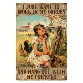 WEBEEDY Chicken Coop Signs for Farm Metal GardeningPoster Tin Sign Farm Tin Sign Decor Tinplate Print Poster for Home Yard Coffee Shop Wall Decorations,20 x 30cm/ 8x12 Inches