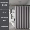 Wall Mount Folding Shower Curtain Rod, 42 Inches (3-Fold), Adjustable