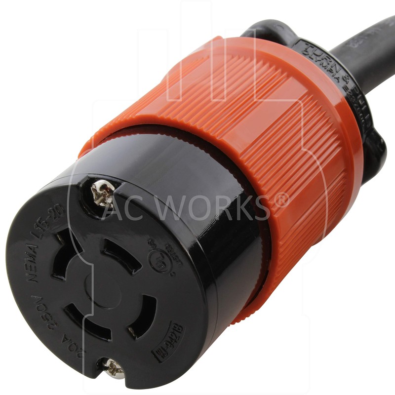 AC WORKS [L1520PR] SOOW 12/4 NEMA L15-20 20A 3-Phase 250V