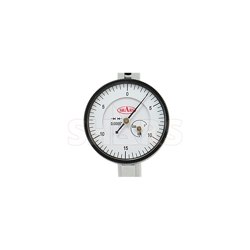 Shars .060" Swiss Type Horizontal Dial Test Indicator.0005 Graduation, 1.5"