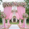 50ftx12ft Wrinkle Free Pink Backdrop Curtain, 10 Panels 12FT Height