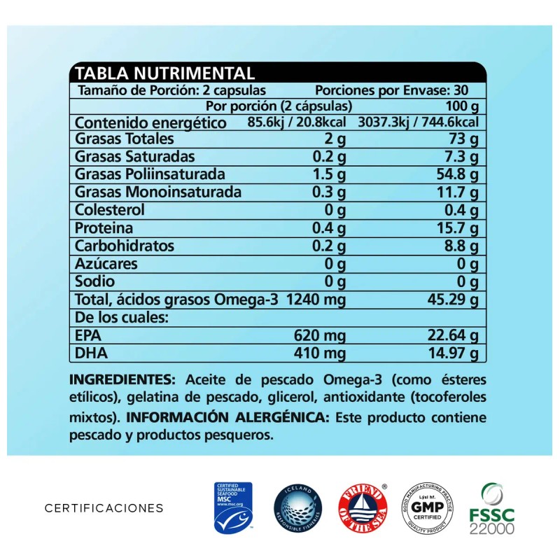 Suplemento Cápsulas Omega Forte 100g