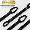 Teocpai 2 Pcs Black Universal Wrench Set, 8-22mm Universal Multifunctional