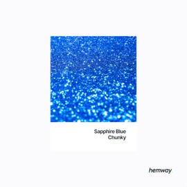 Hemway Premium Ultra Sparkle Glitter Multi Purpose Metallic Flake for Arts Crafts Nails Cosmetics Resin Festival Face Hair - Sapphire Blue - Chunky (1/40" 0.025" 0.6mm) 100g / 3.5oz