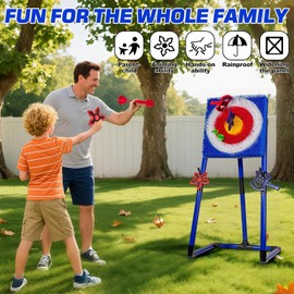 Axe Throwing Target Game for Backyard with 8 Throwing Axes Set,Indoor &Outdoor Activities for Kids,Hunting Games for Family, Birthday Gift for Boys Girl, Carnival Games (Blue)