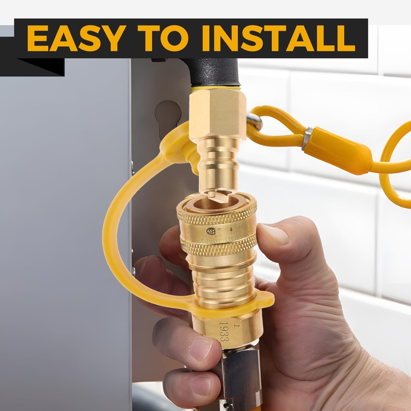 3/8 Inch Natural Gas Quick Connect Fittings Kit, LP Propane