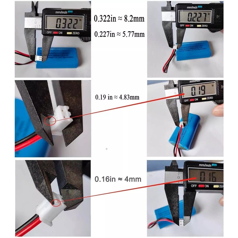 7.4v Rechargeable li-ion Batteries 2600mAh, Power Cell with XH2.54-2 Pin