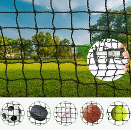 AKOZLIN Baseball Net for Hard and Soft Types, 3.9 x 3.3 x 3.9 ft (3 m) x 3.9 ft (1 m) x 10 m, Baseball Practice Net, Throw Practice, 30 Cable Ties Included, Easy Assembly, Black