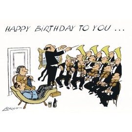 Inkognito Postcards | Occasion: "Concert", motif: "Happy birthday to you", artist: Loriot (Vicco von Bülow), item number: 15105, by Berliner Verlag