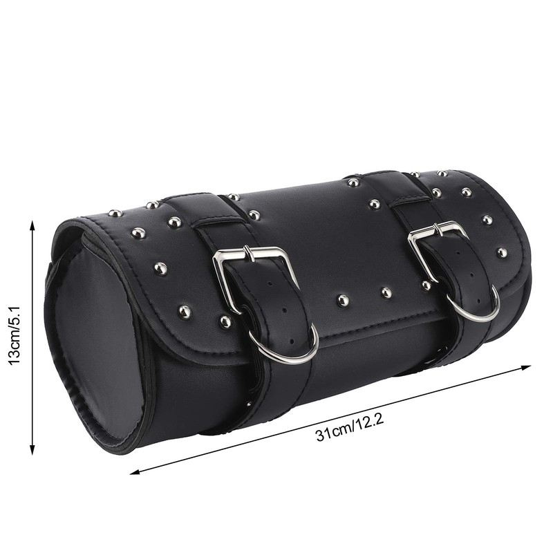 Motorcycle Bag PU Leather Saddle Bag Motorcycle Rolling Luggage Motor
