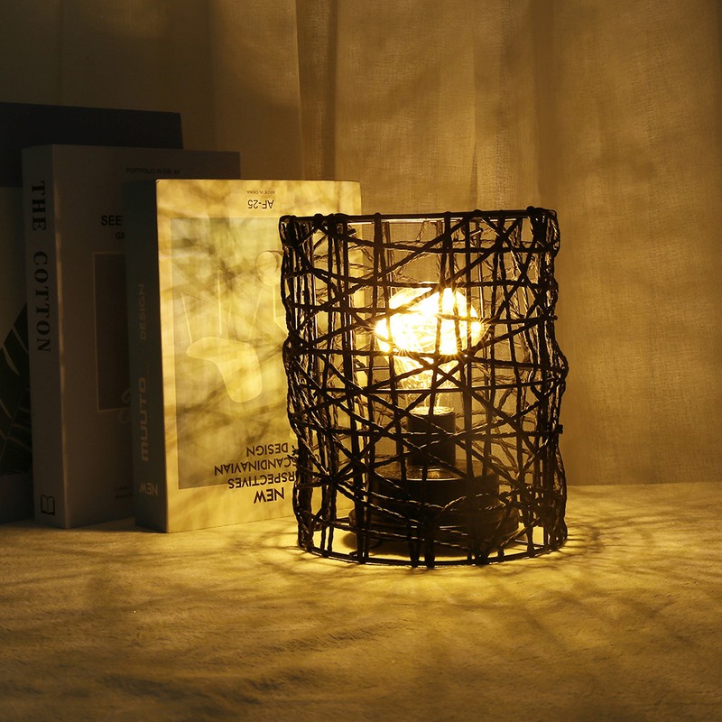 Iron Cage LED Night Light Bulb Lamp for Bedroom Lighting
