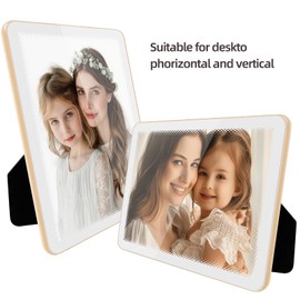 ASEEWO 5x7 Photo Frame, Picture Frames Gold, 7x5 Picture Frames Matel, Matted for wall and tabletop Decor (5X7, Gold+white)