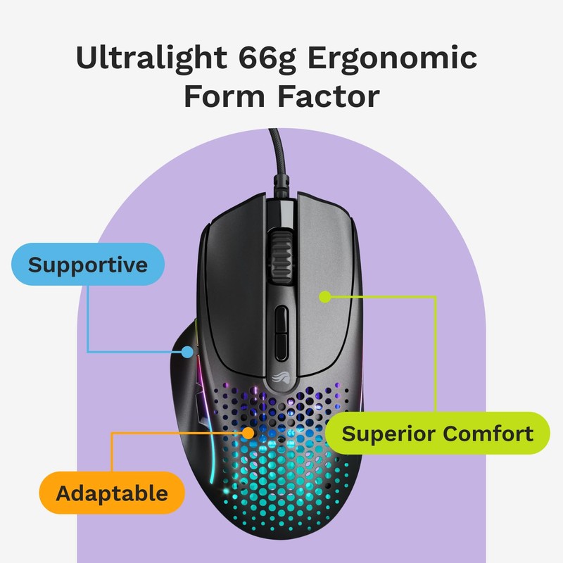 Glorious Gaming Model I 2 Wired Gaming Mouse: 9 Programmable