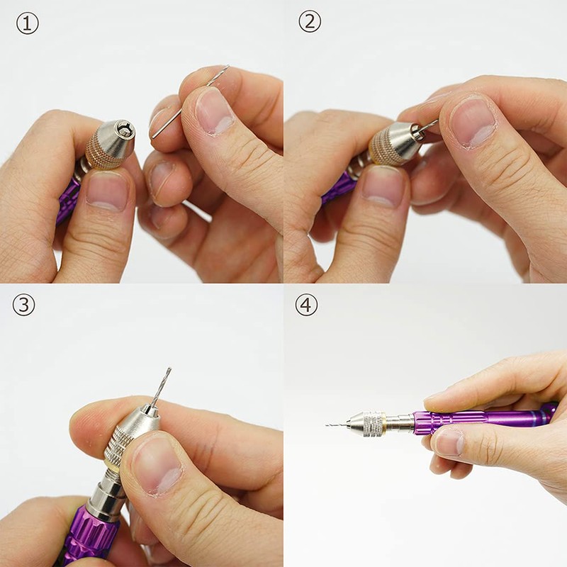 Precision Pin Vise Hand Drill Craft Tool with Drill 0.02