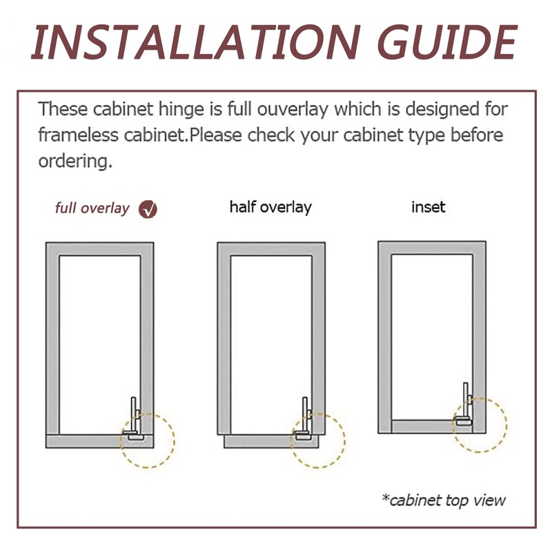 Furniware 2 pcs Soft Close Cabinet Hinges,110° Full Overlay Cupboard
