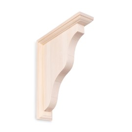 WADDELL Two-Way Corner Bracket (1 Count, 11"H x 9"D x 2¼"W) | Unfinished Hardwood Corbel Includes Mounting Hardware | Decorative Bracket for Shelves, Countertops, Mantels | Supports up to 5 Lbs. Each