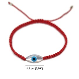 MYSTIC JEWELS By Dalia Red Macrome Thread Bracelet with Mother of Pearl and Evil Eye for Good Luck Protection Evil Eye Good Luck, Cotton