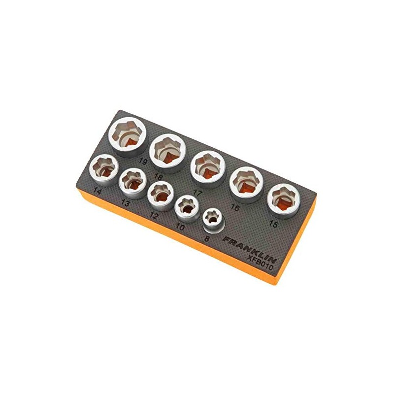 10PCE BOLT NUT EXTRACTOR SOCKET SET 3/8"DR