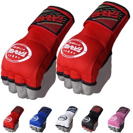 Farabi Boxing Inner Gloves Hand Wraps Gel Easy Wraps Protector Gloves Adult Pair (Red-3, S/M)