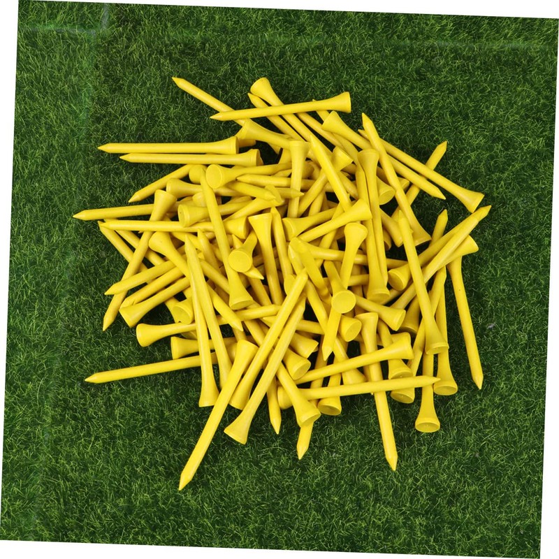 WOONEKY 100pcs Golf Tees Wooden Yards for Tee Box Friction