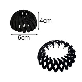 Pamtns Bun Hair Clip Pack of 3 Bird Nest Hair Clips Women's Plastic Claw Clips Ponytail Holder Hair Clips Hair Pin Large Hair Clips Hair Accessories Women Black