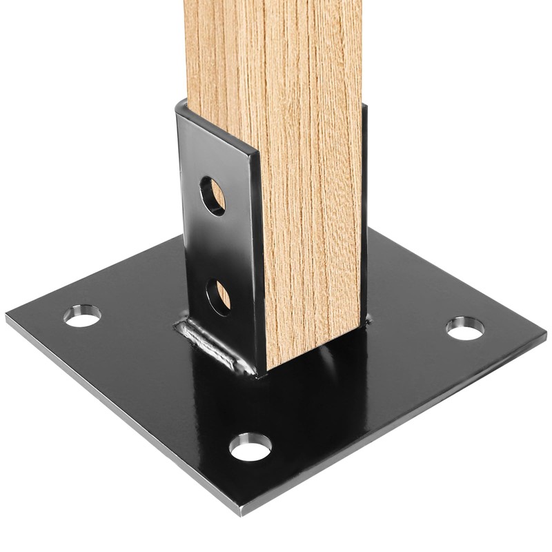 Skelang Post Base, 4 Holes Square Post Bracket, Strut Base