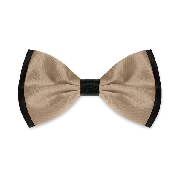 Autiga Men's Wedding Confirmation Suit Tuxedo Bow Tie Two-Tone, Champagne-Black