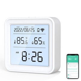 WiFi Temperature and Humidity Sensor: Wireless Digital Hygrometer Indoor Thermometer with App Alerts & Backlight Display, Smart Temperature Humidity Monitor Compatible with Alexa